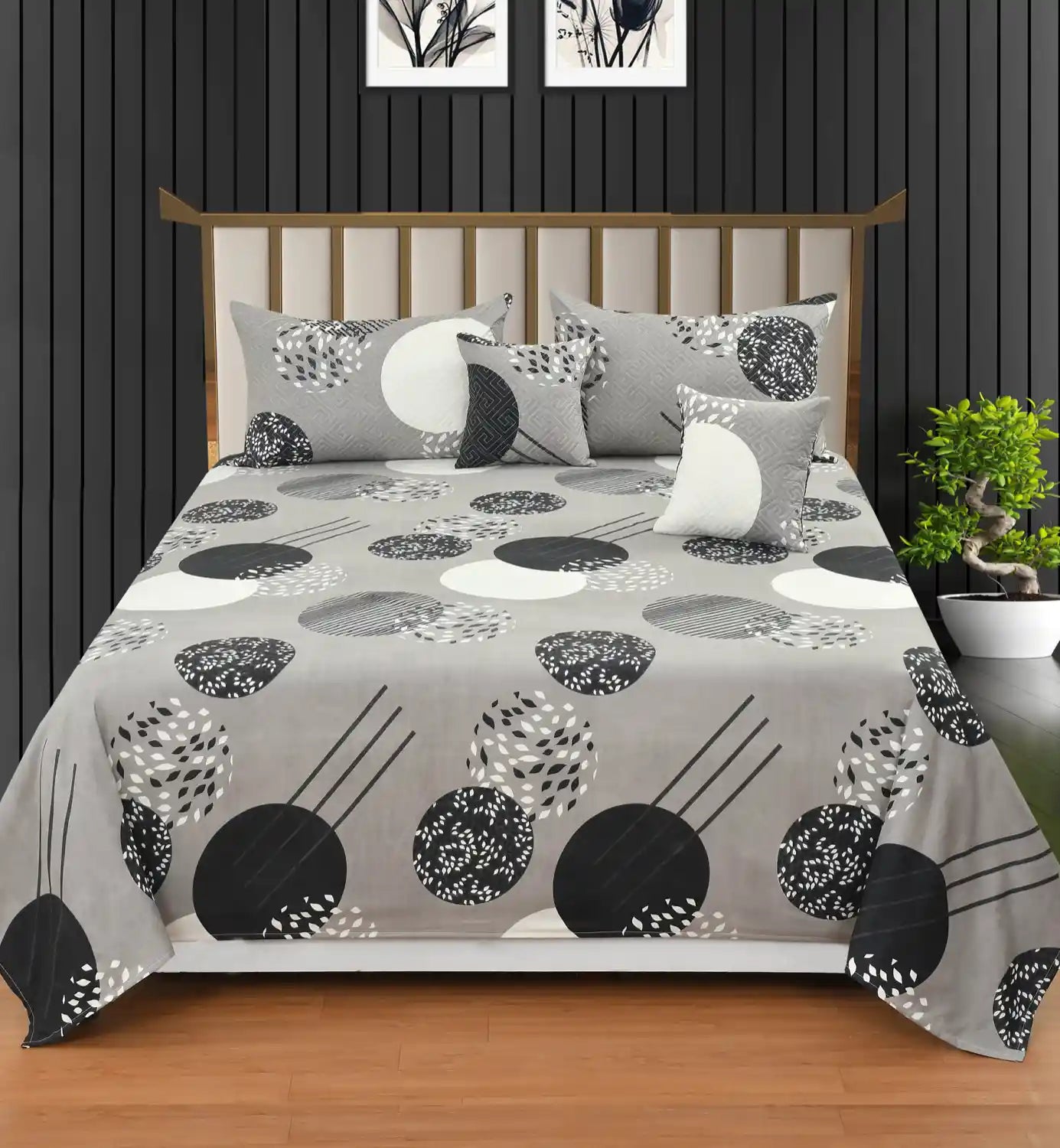 Luna - 5 Pieces - Quilted Bedding Set (90 x 90 inches)