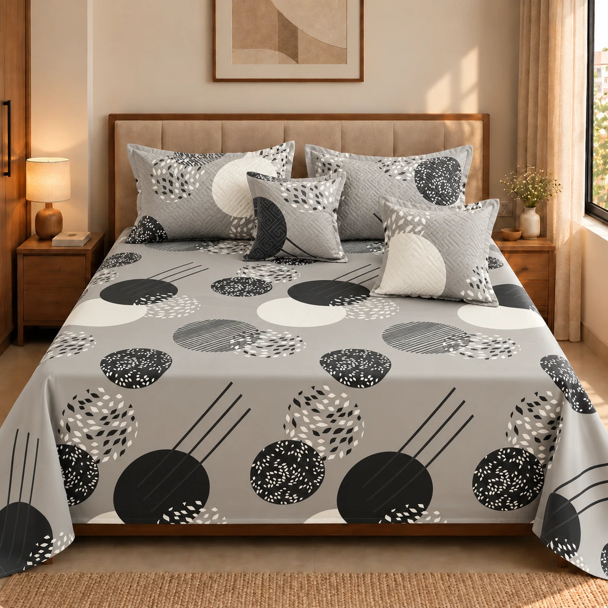 Luna - 5 Pieces - Quilted Bedding Set (90 x 90 inches)
