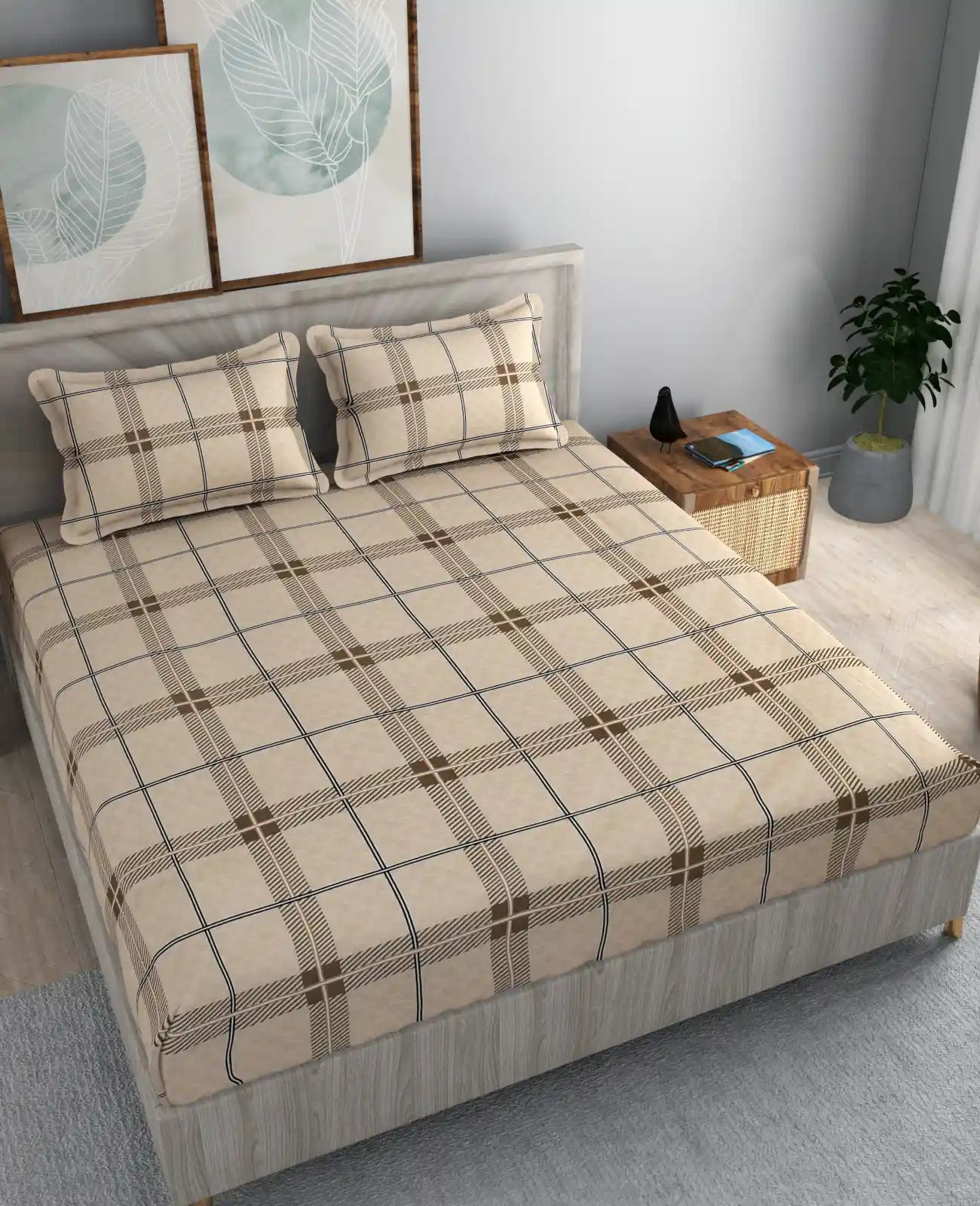 Mervin - Queen/Double - Fitted Bedsheet (76×72 inches)