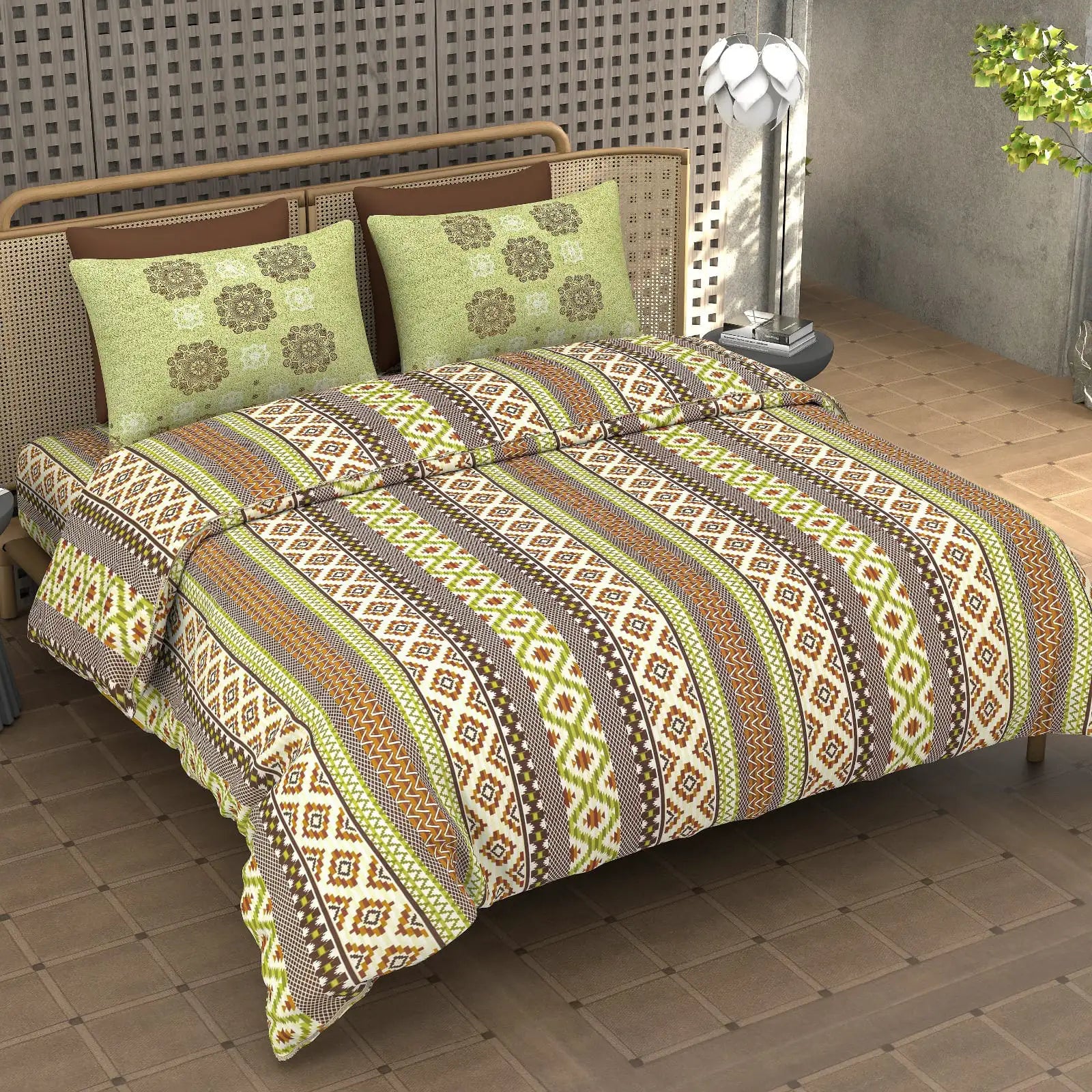 Mirage Meadow - King - 100% Pure Cotton Bedsheet (108×108 inches)