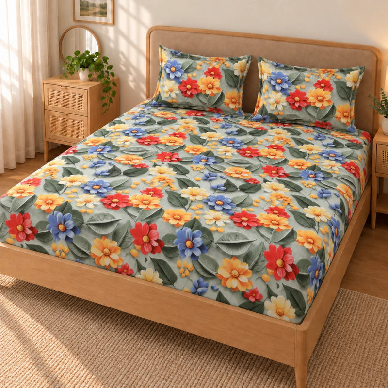 Mirella - King - 7D Design Fitted Bedsheet (78×72 inches)