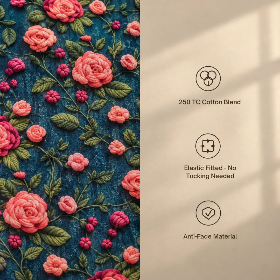 Moonflower - King - 7D Design Fitted Bedsheet (78×72 inches)