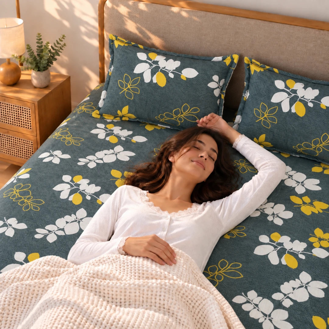 Nightingale - Queen/Double - Fitted Bedsheet (76×72 inches)