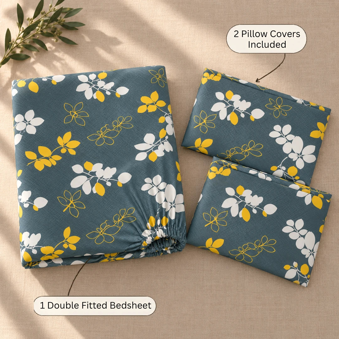 Nightingale - Queen/Double - Fitted Bedsheet (76×72 inches)