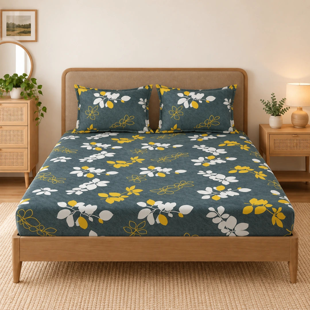 Nightingale - Queen/Double - Fitted Bedsheet (76×72 inches)