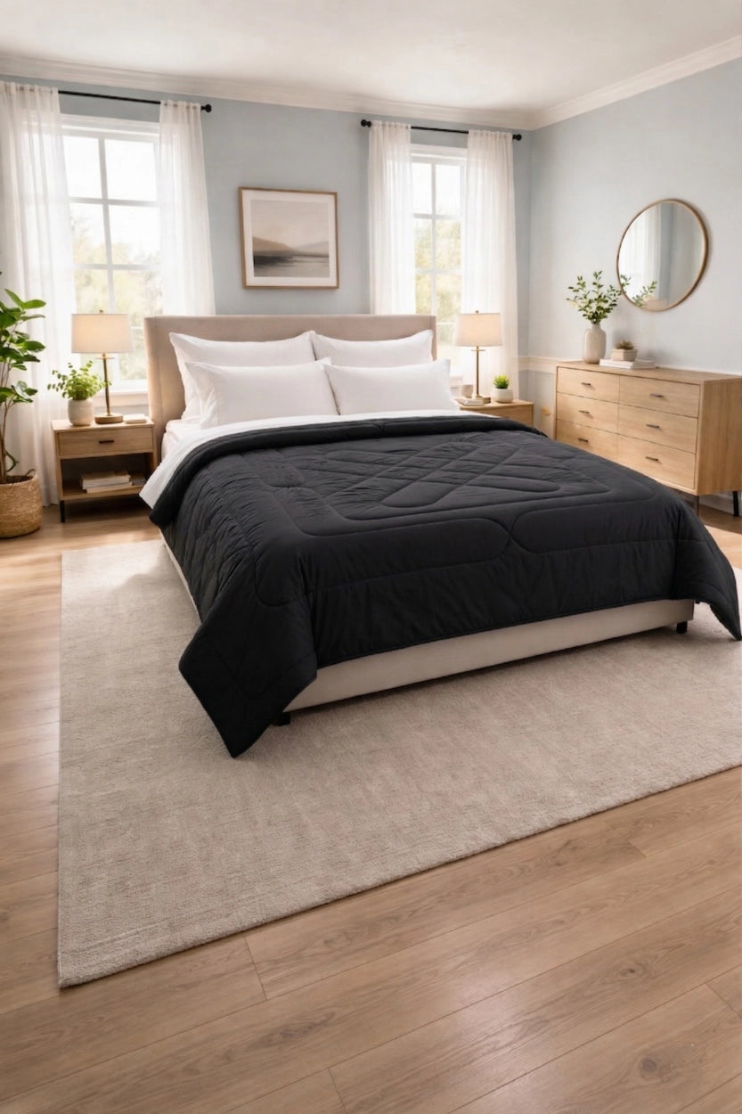 Reversible Double Bed Comforter - Obsidian & Ash (Diamond)