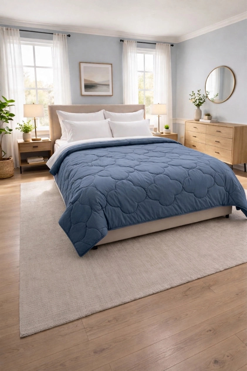 Reversible Double Bed Comforter - Ocean & Mist (Clover)