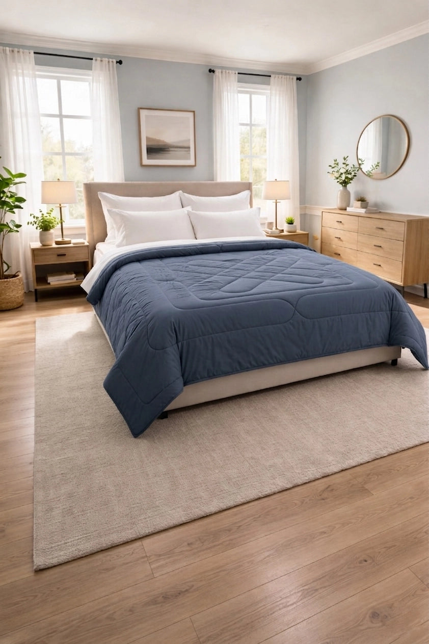 Reversible Double Bed Comforter - Ocean & Mist (Diamond)
