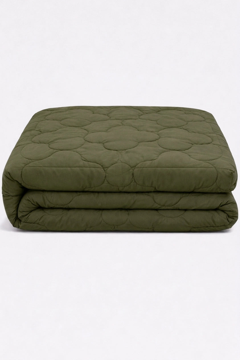 Reversible Double Bed Comforter - Olive & Sage (Clover)