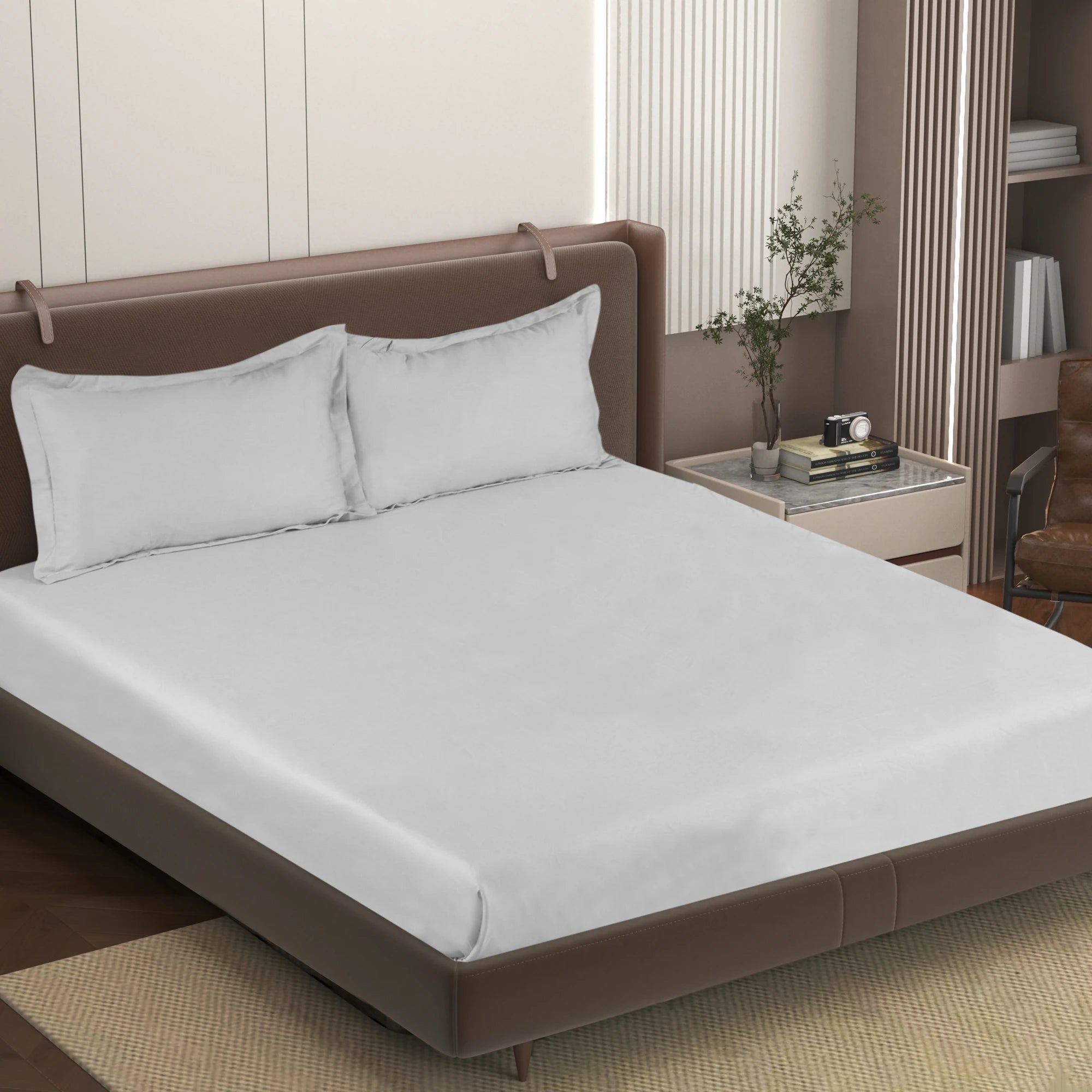 PURITY - Natural Grey - Pure Cotton King Bedsheet (108×108 inches)