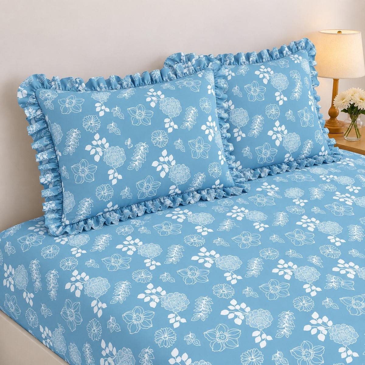 Pandora - Frilled - King Fitted Bedsheet (78×72 inches)