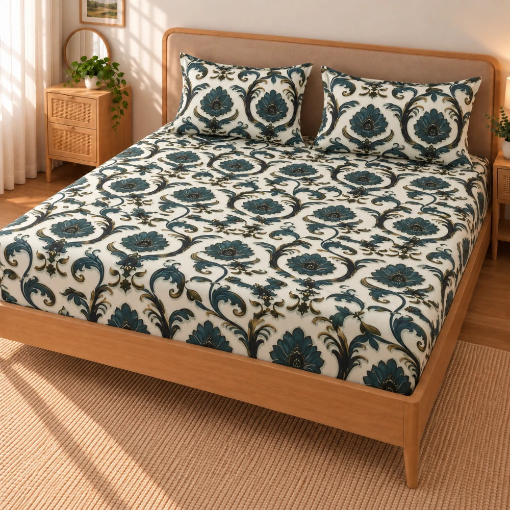 Persia - King - 7D Design Fitted Bedsheet (78×72 inches)