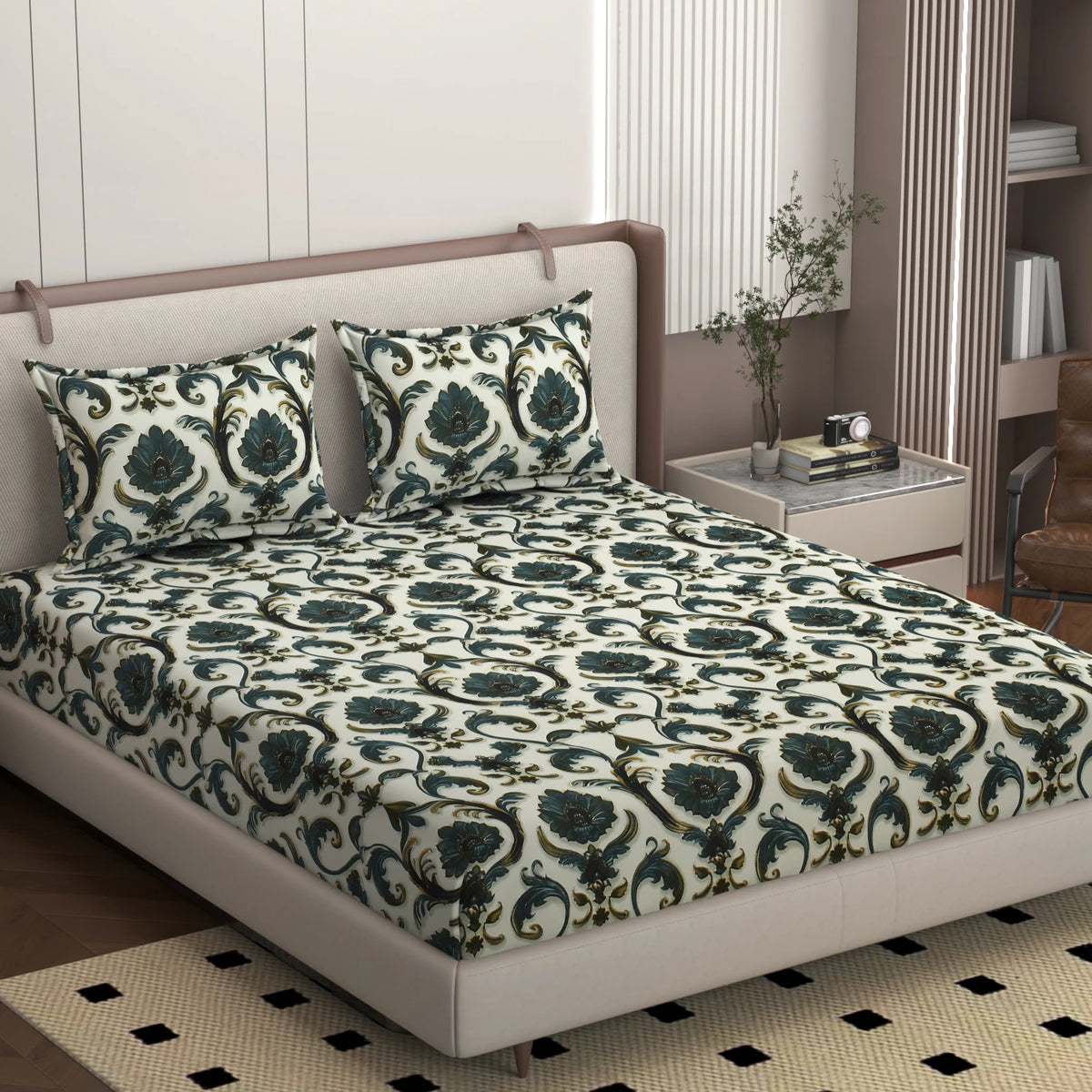 Persia - King - 7D Design Fitted Bedsheet (78×72 inches)