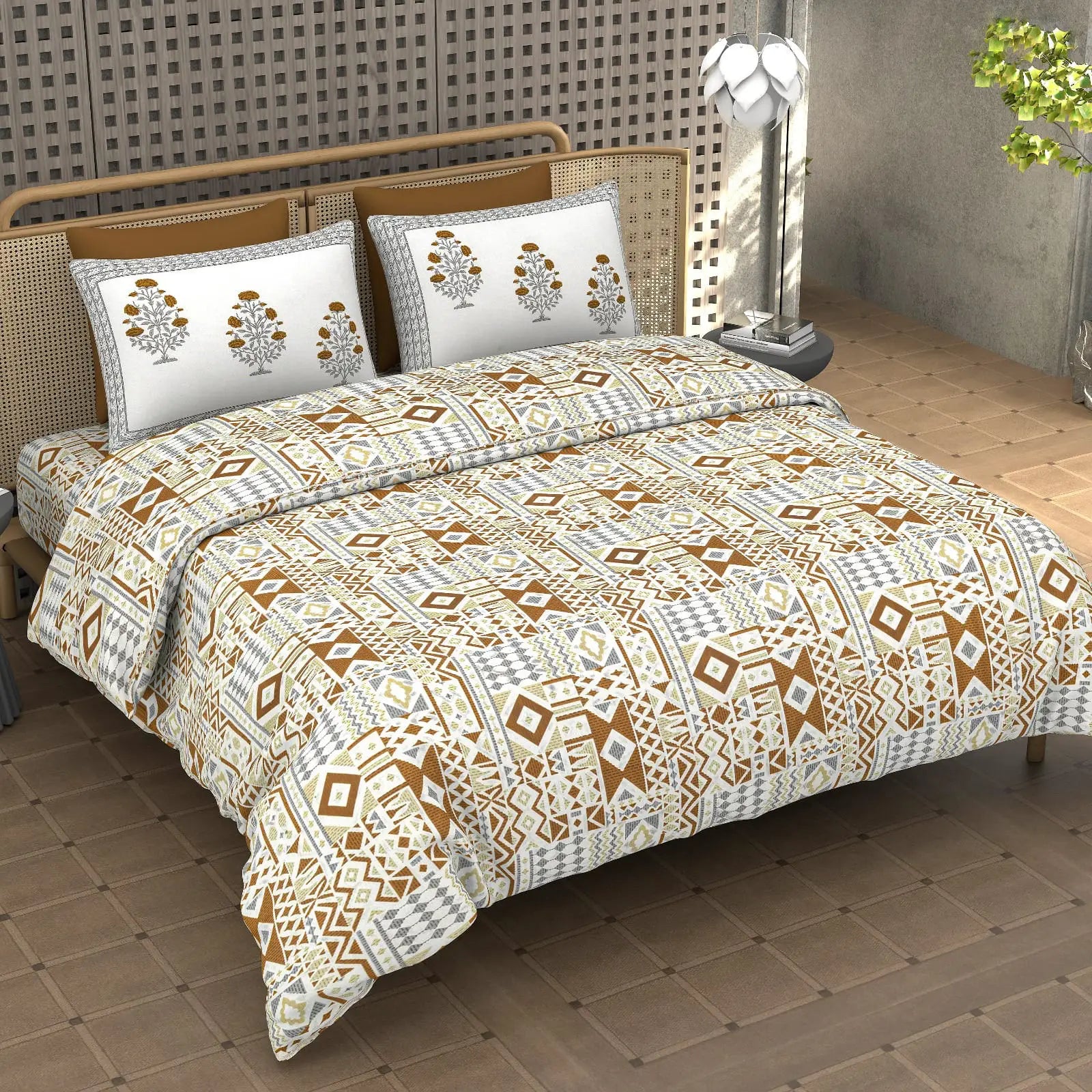 Persia Dawn - King - 100% Pure Cotton Bedsheet (108×108 inches)