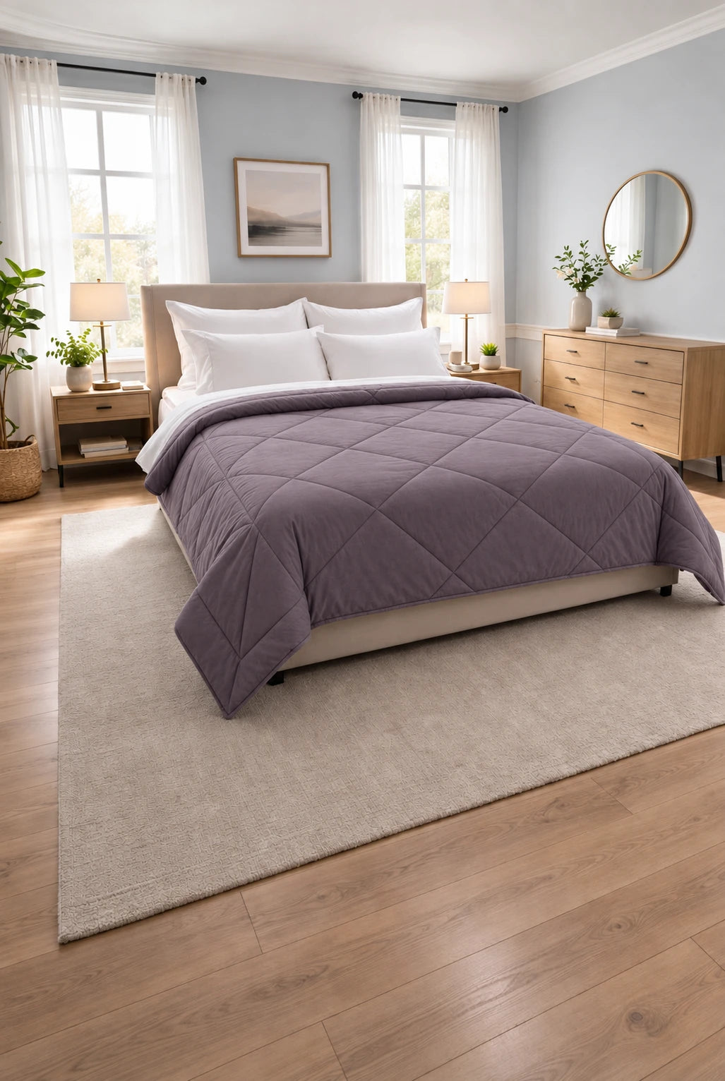 Reversible Double Bed Comforter - Petal & Parchment (Prism)