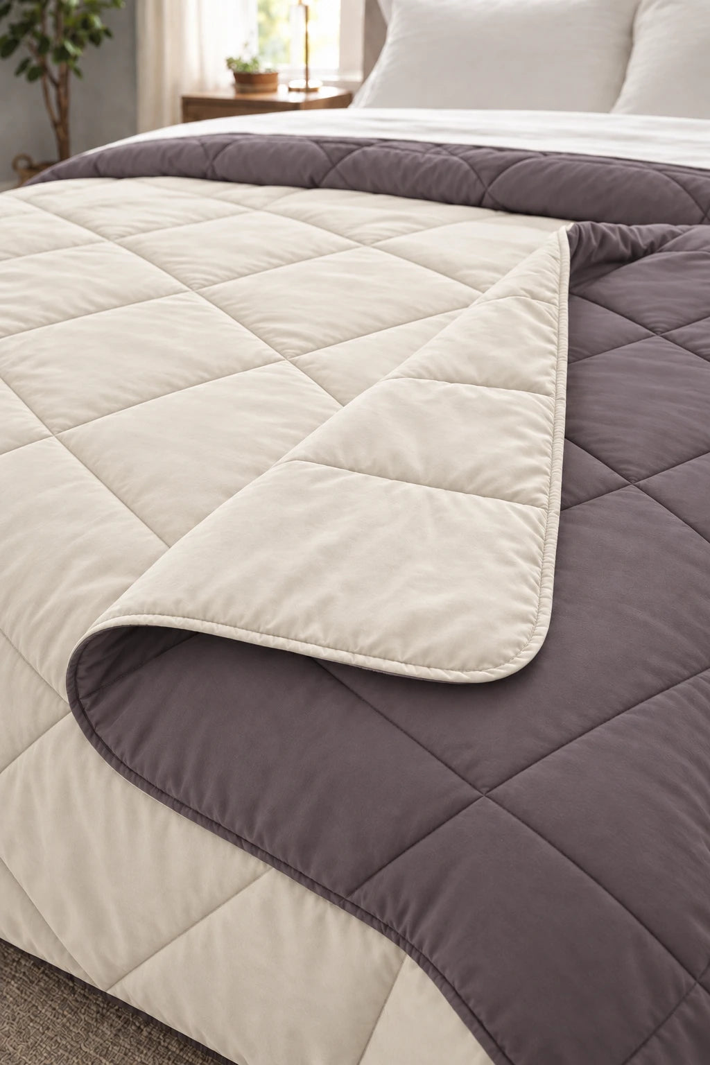 Reversible Double Bed Comforter - Petal & Parchment (Prism)