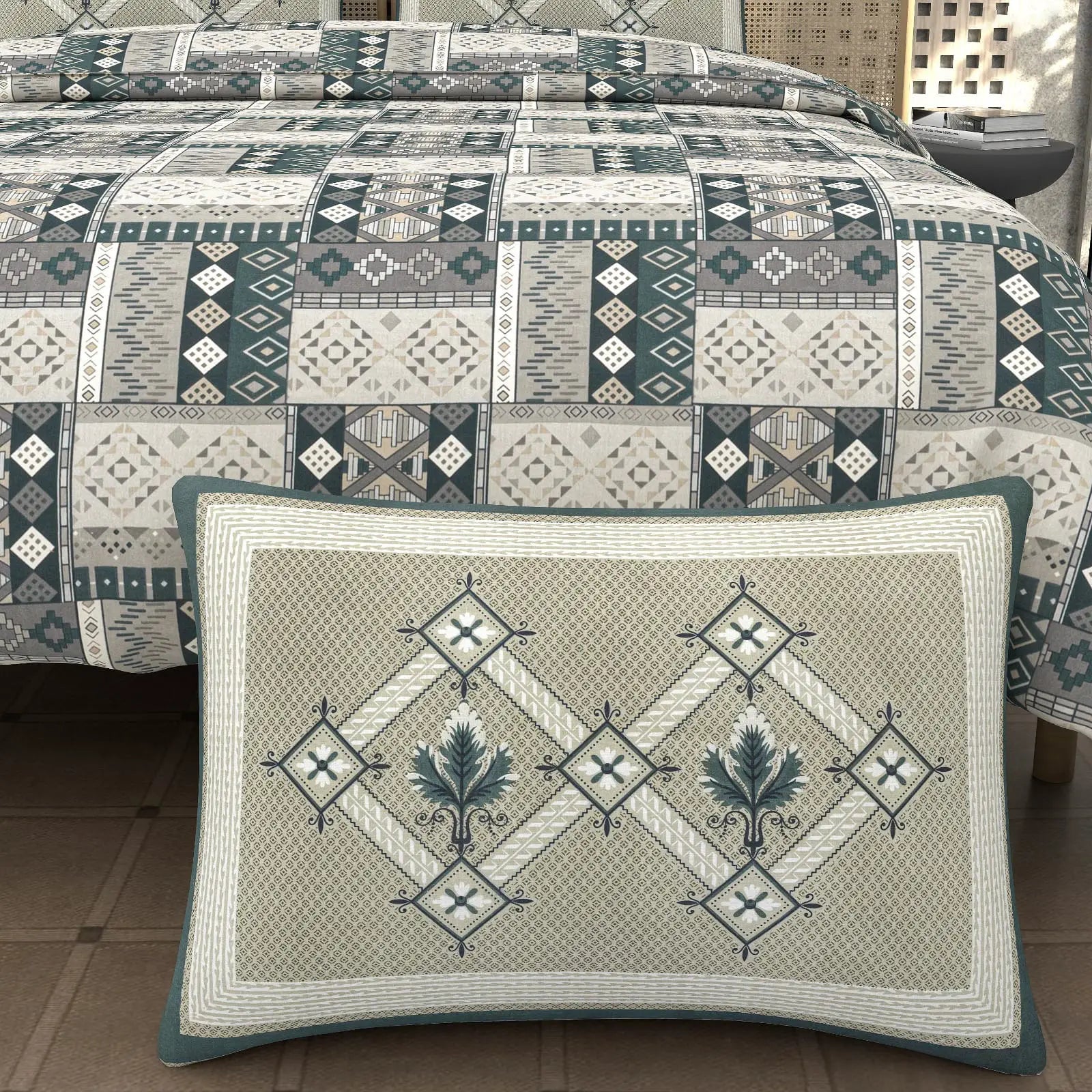 Princeton Sapphire - King - 100% Pure Cotton Bedsheet (108×108 inches)