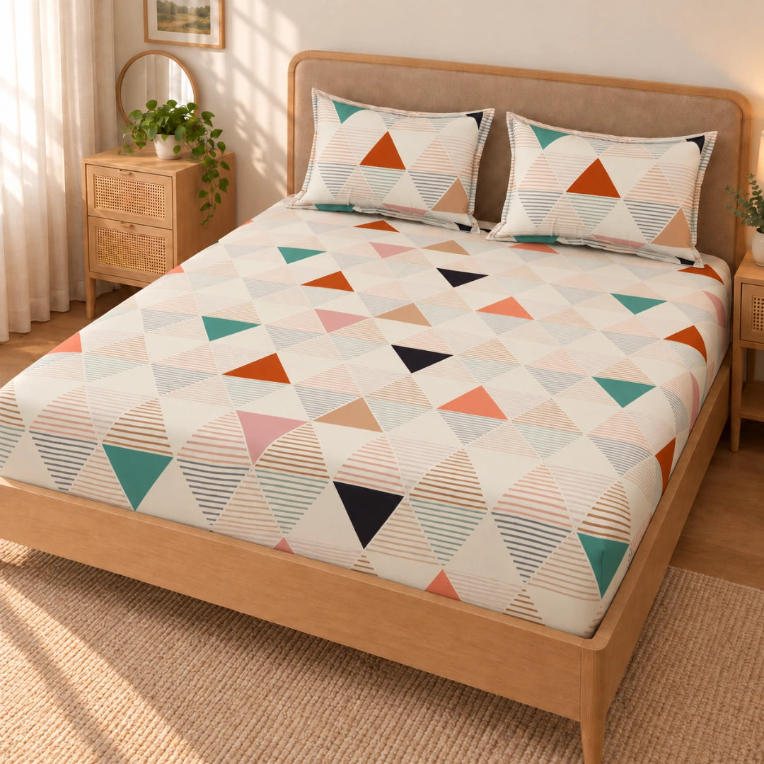 Prism - Queen/Double - Fitted Bedsheet (76×72 inches)