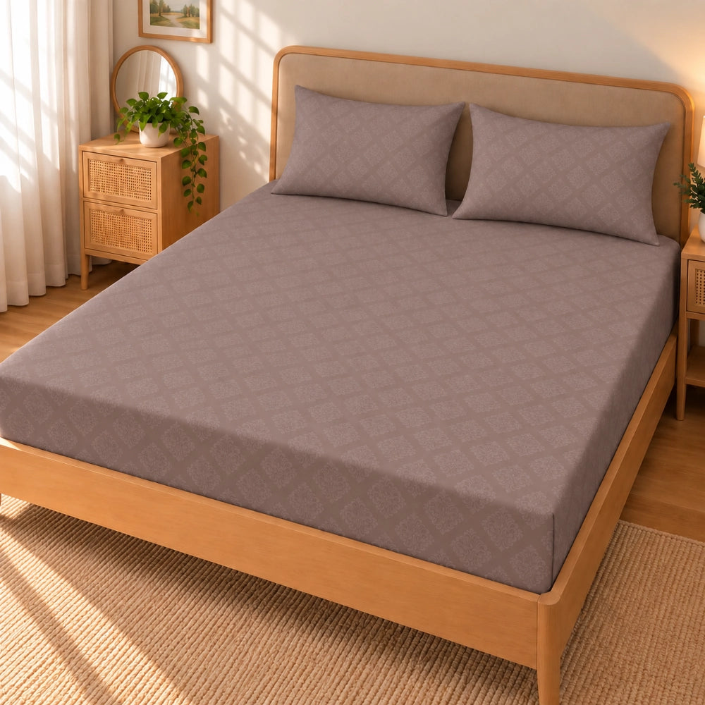 Regalia Blush - Embossed - King Fitted Bedsheet (78×72 inches)