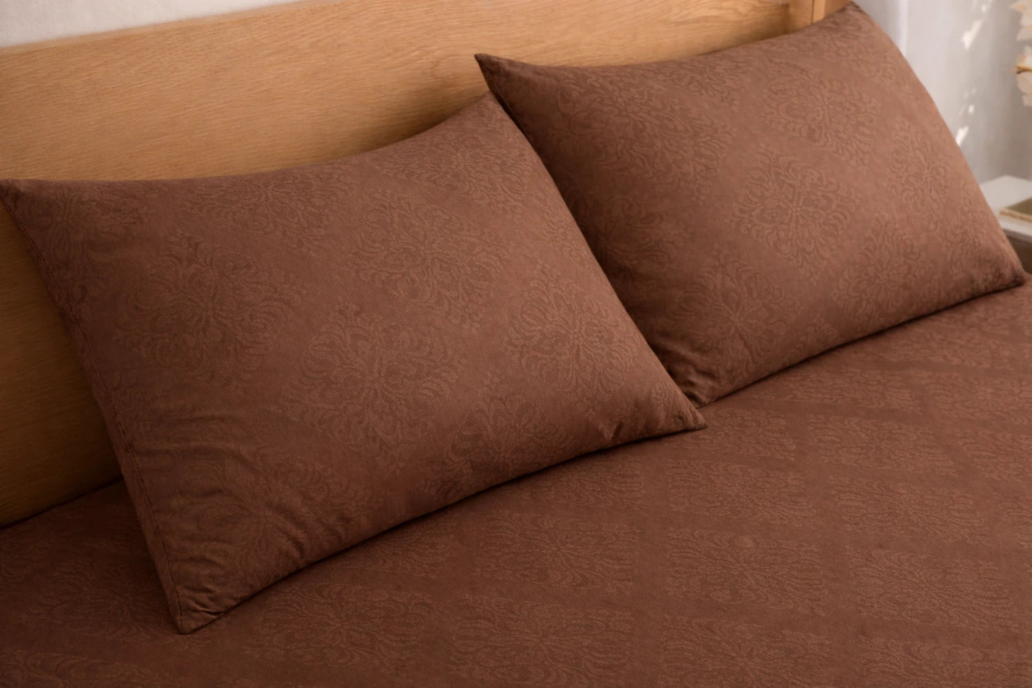 Regalia Coffee - Embossed Flat King Size Bedsheet (108×108 inches)