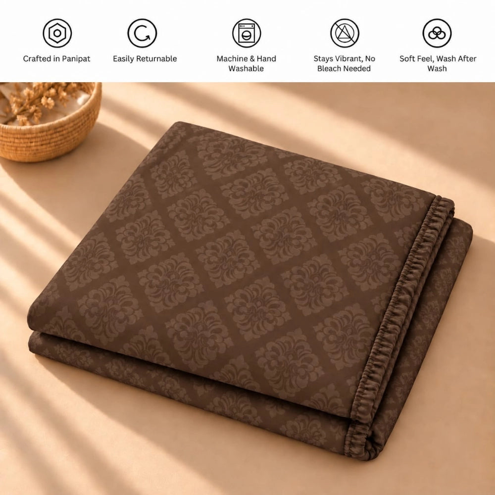Regalia Coffee - Embossed - King Fitted Bedsheet (78×72 inches)