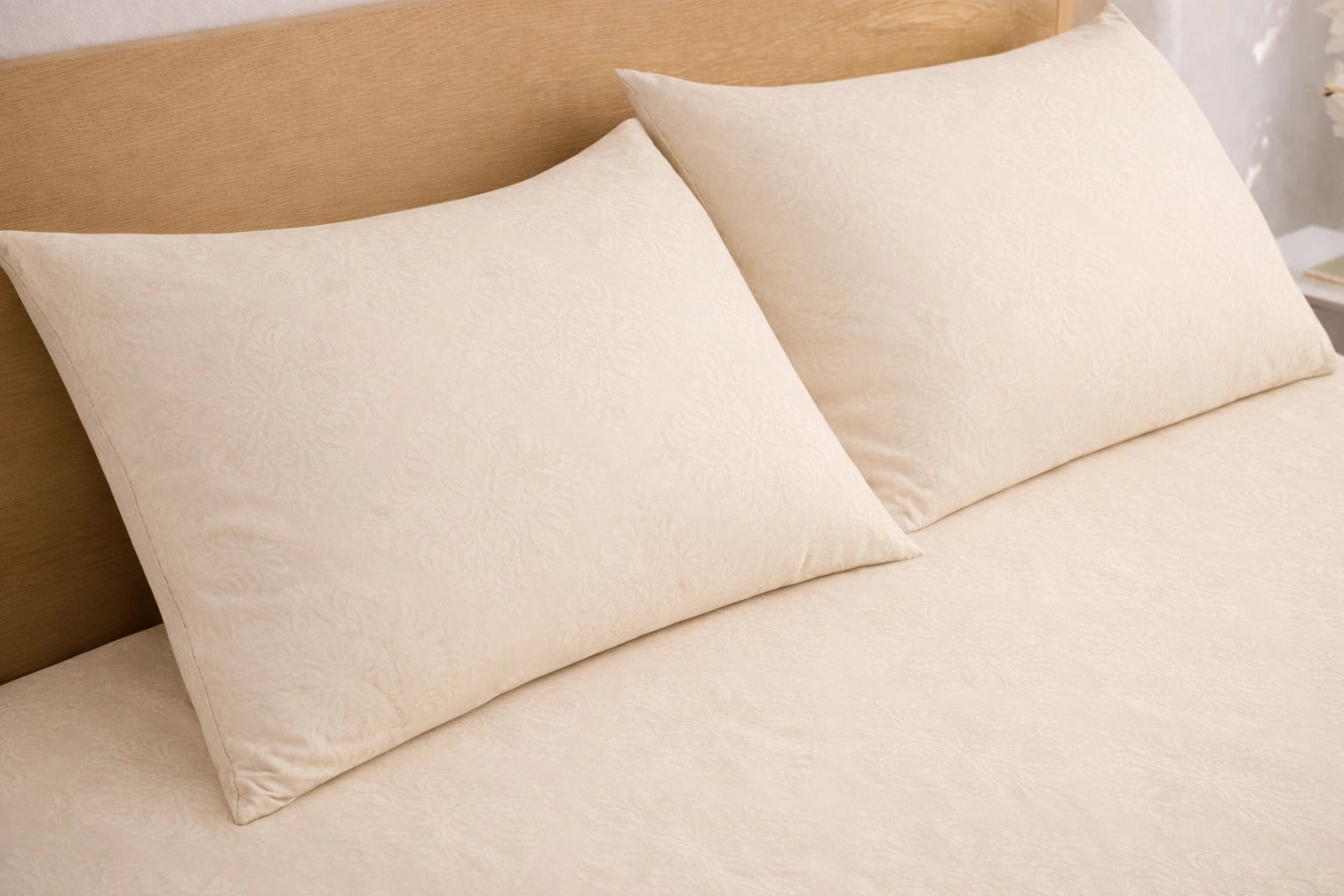 Regalia Cream - Embossed Flat King Size Bedsheet (108×108 inches)