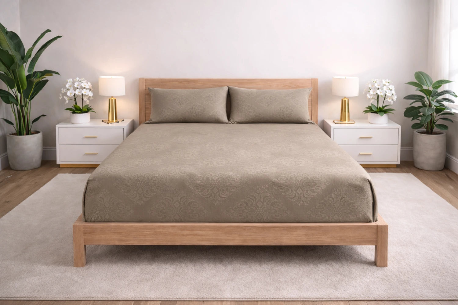 Regalia Dunes - Embossed Flat King Size Bedsheet (108×108 inches)