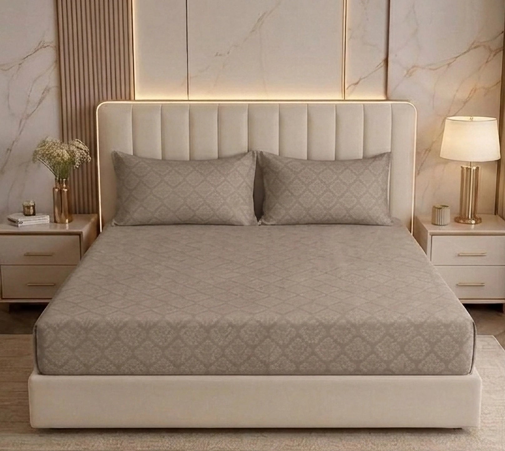 Regalia Dunes - Embossed - King Fitted Bedsheet (78×72 inches)