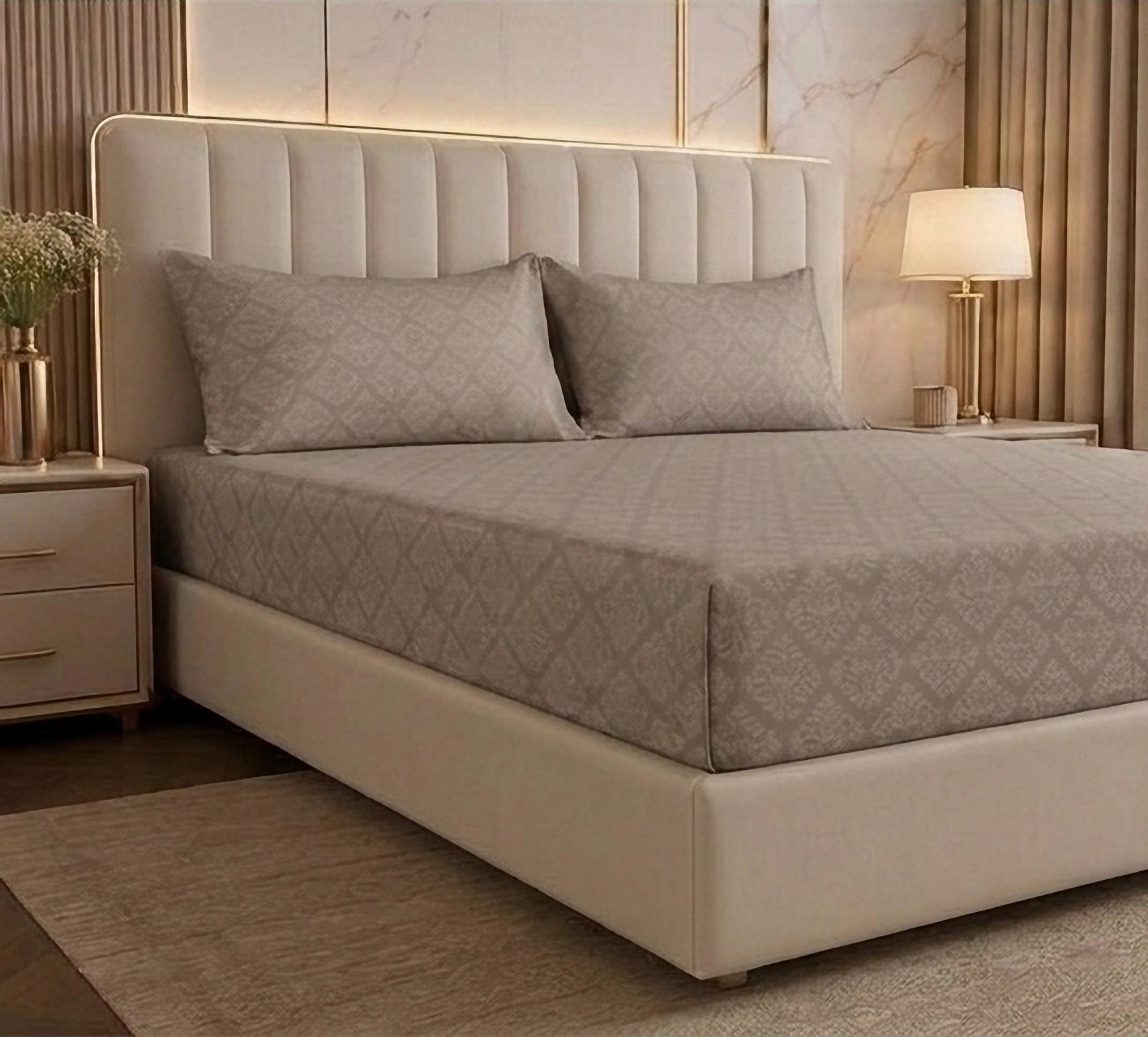 Regalia Dunes - Embossed - King Fitted Bedsheet (78×72 inches)