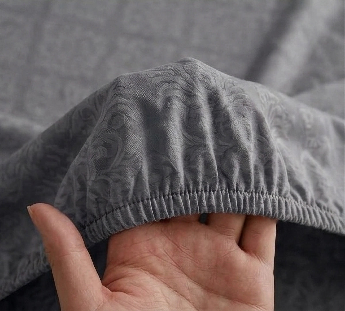 Regalia Grey - Embossed - King Fitted Bedsheet (78×72 inches)