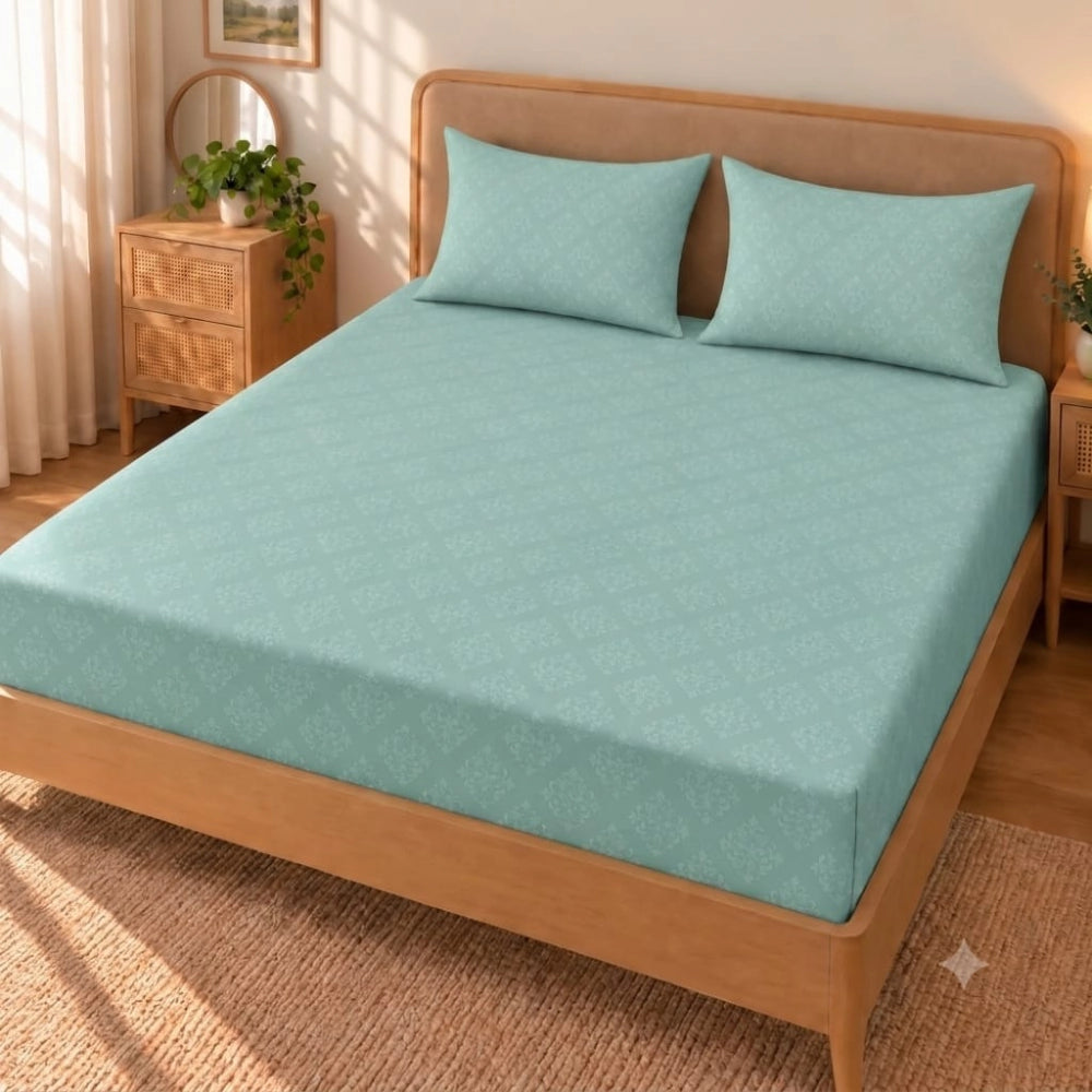 Regalia Sage - Embossed - King Fitted Bedsheet (78×72 inches)
