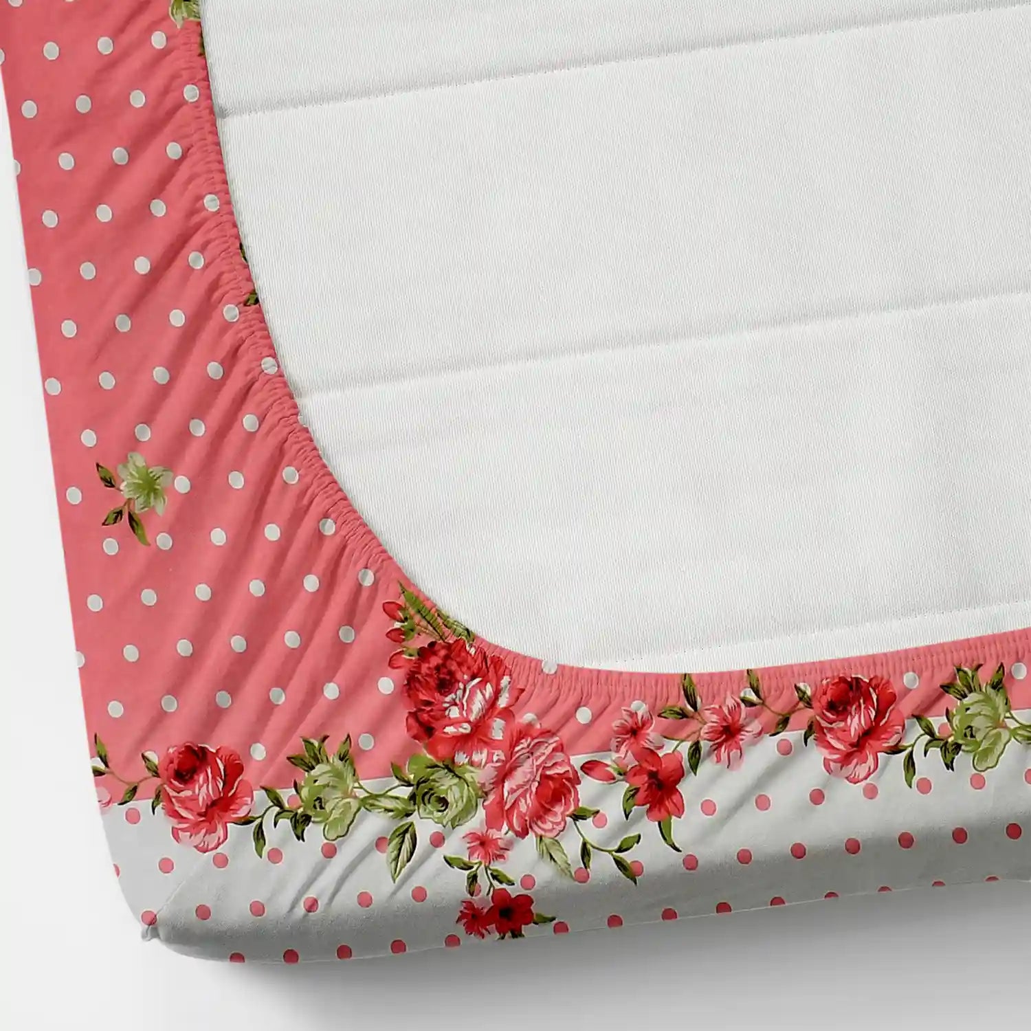 Rose Gardenia - Queen/Double - Fitted Bedsheet (76×72 inches)