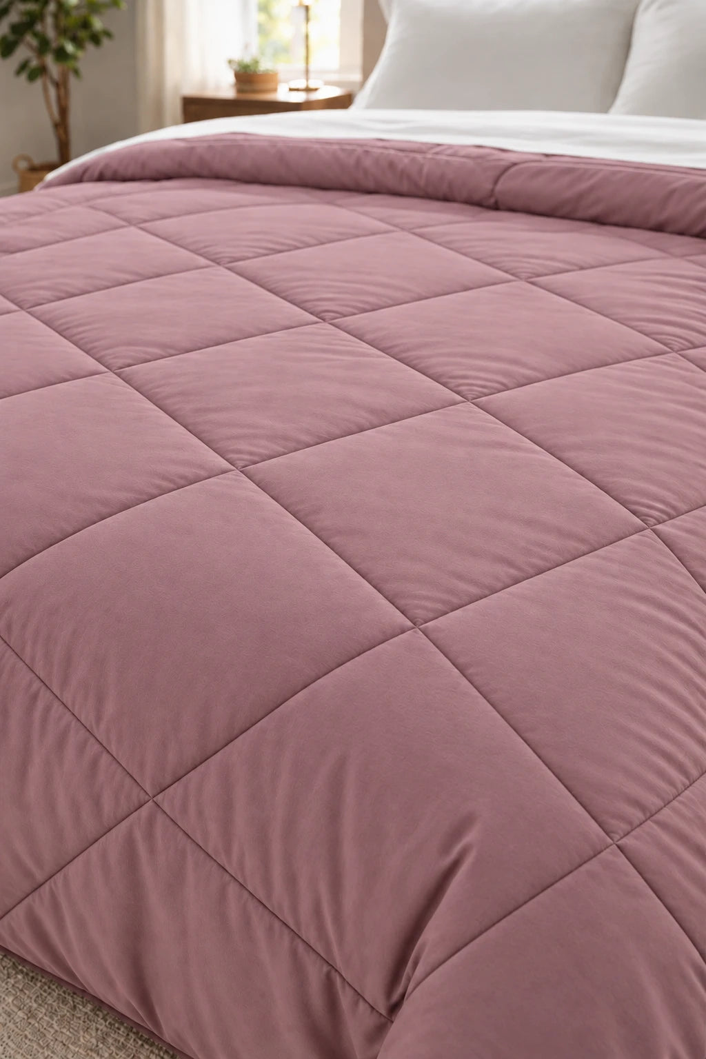 Reversible Double Bed Comforter - Rose & Silver (Prism)