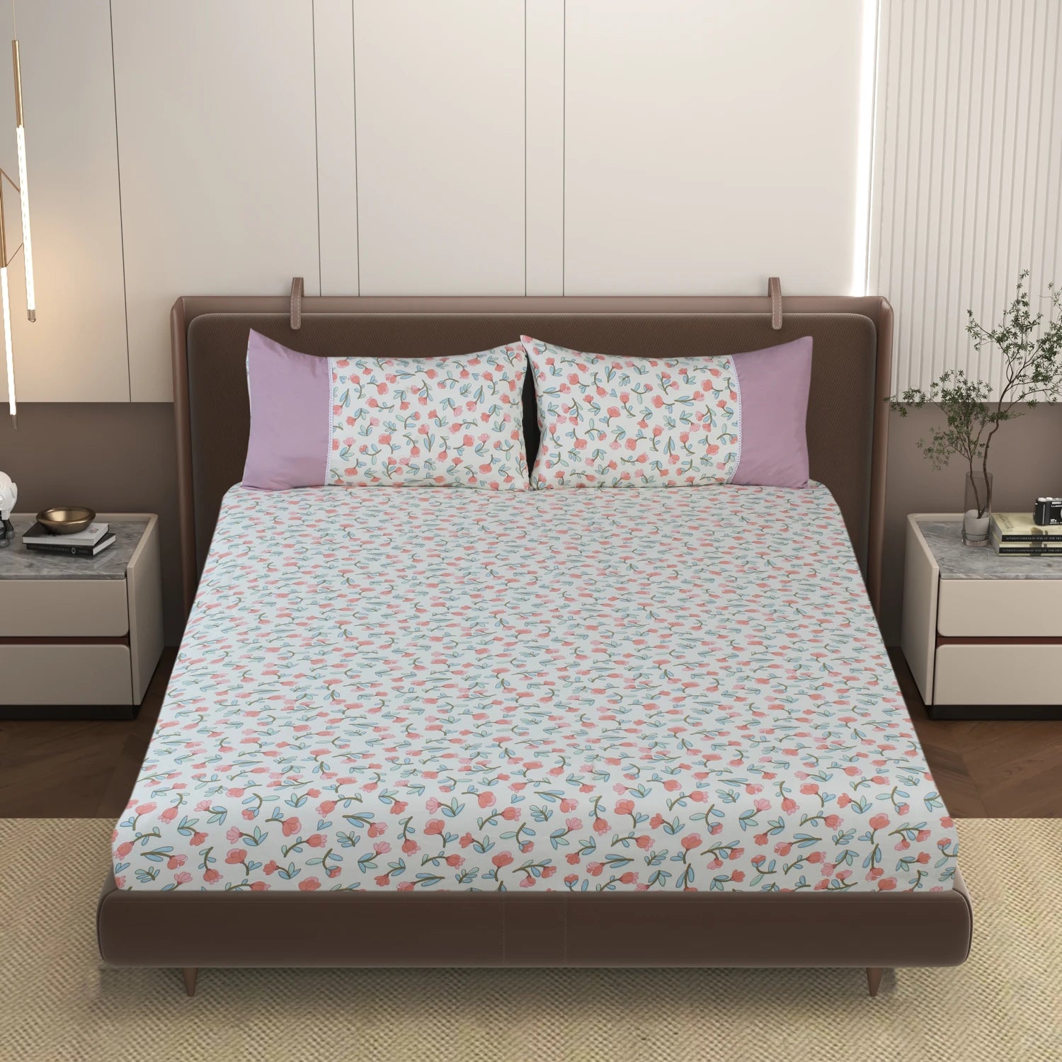 Rosebud - Panel - King Fitted Bedsheet (78×72 inches)