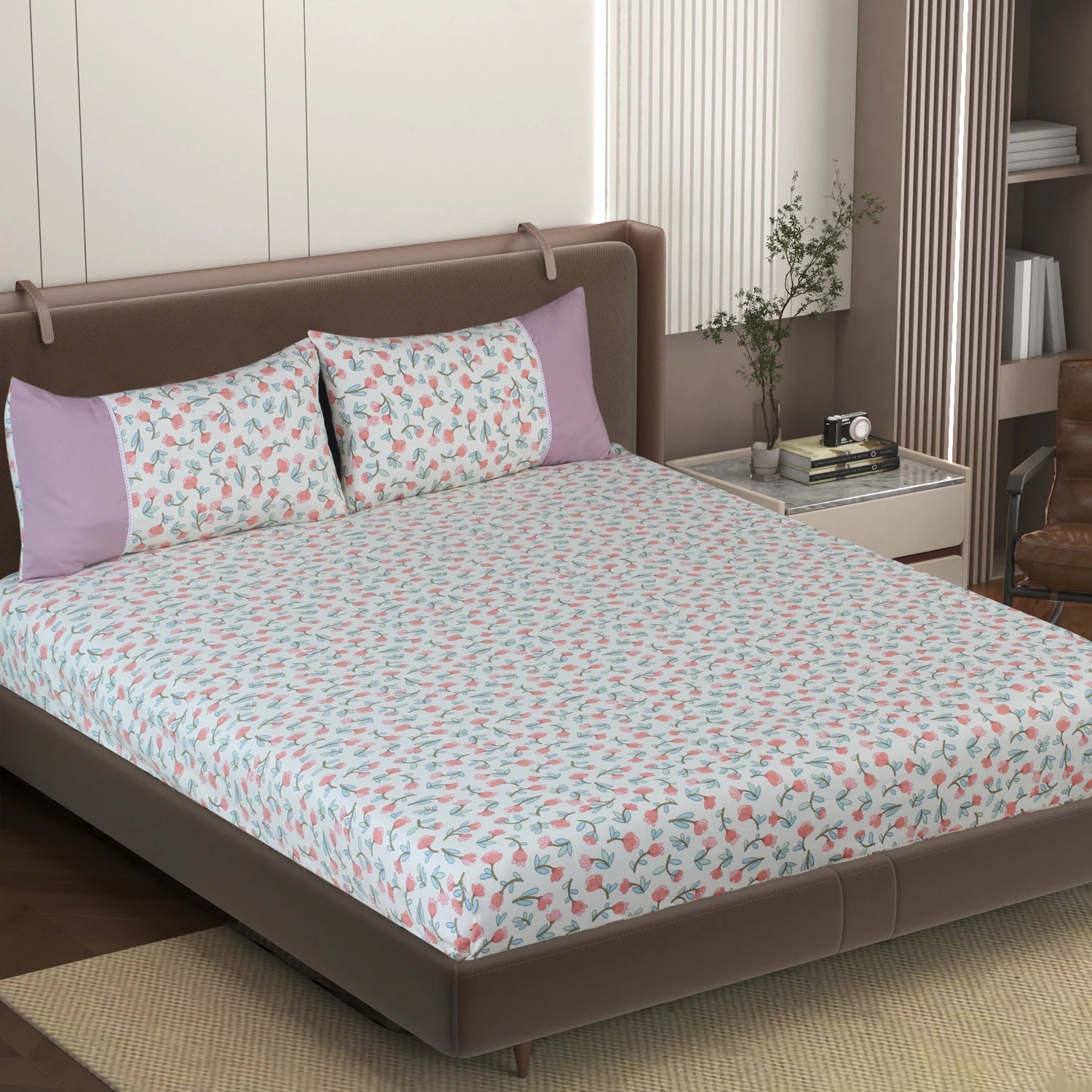 Rosebud - Panel - King Fitted Bedsheet (78×72 inches)