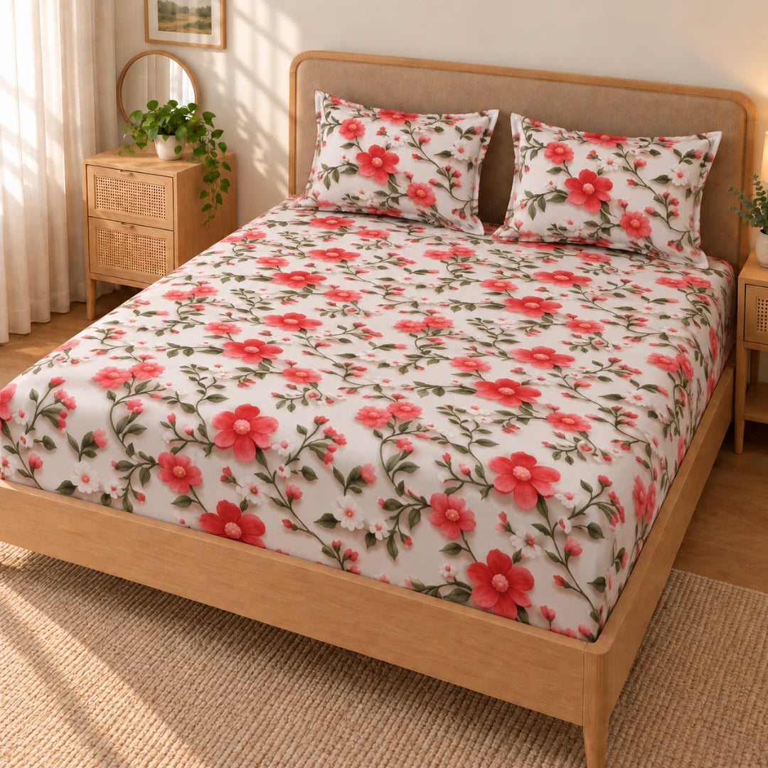 Rosella - King - 7D Design Fitted Bedsheet (78×72 inches)