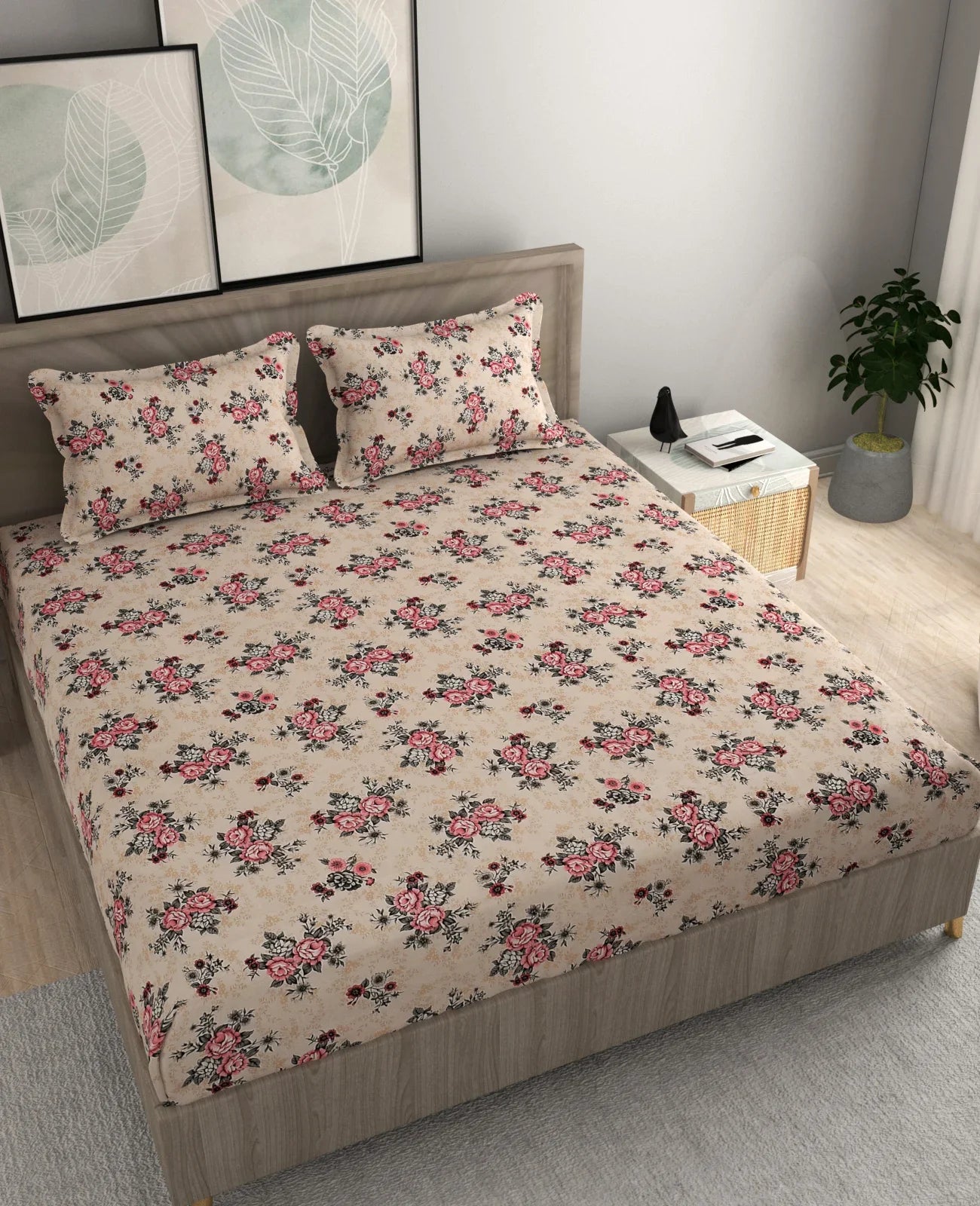 Rosette - King - Fitted Bedsheet (78×72 inches)