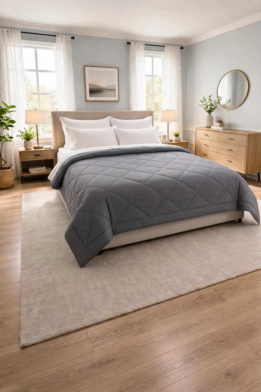 Reversible Double Bed Comforter - Shadow & Steel (Prism)