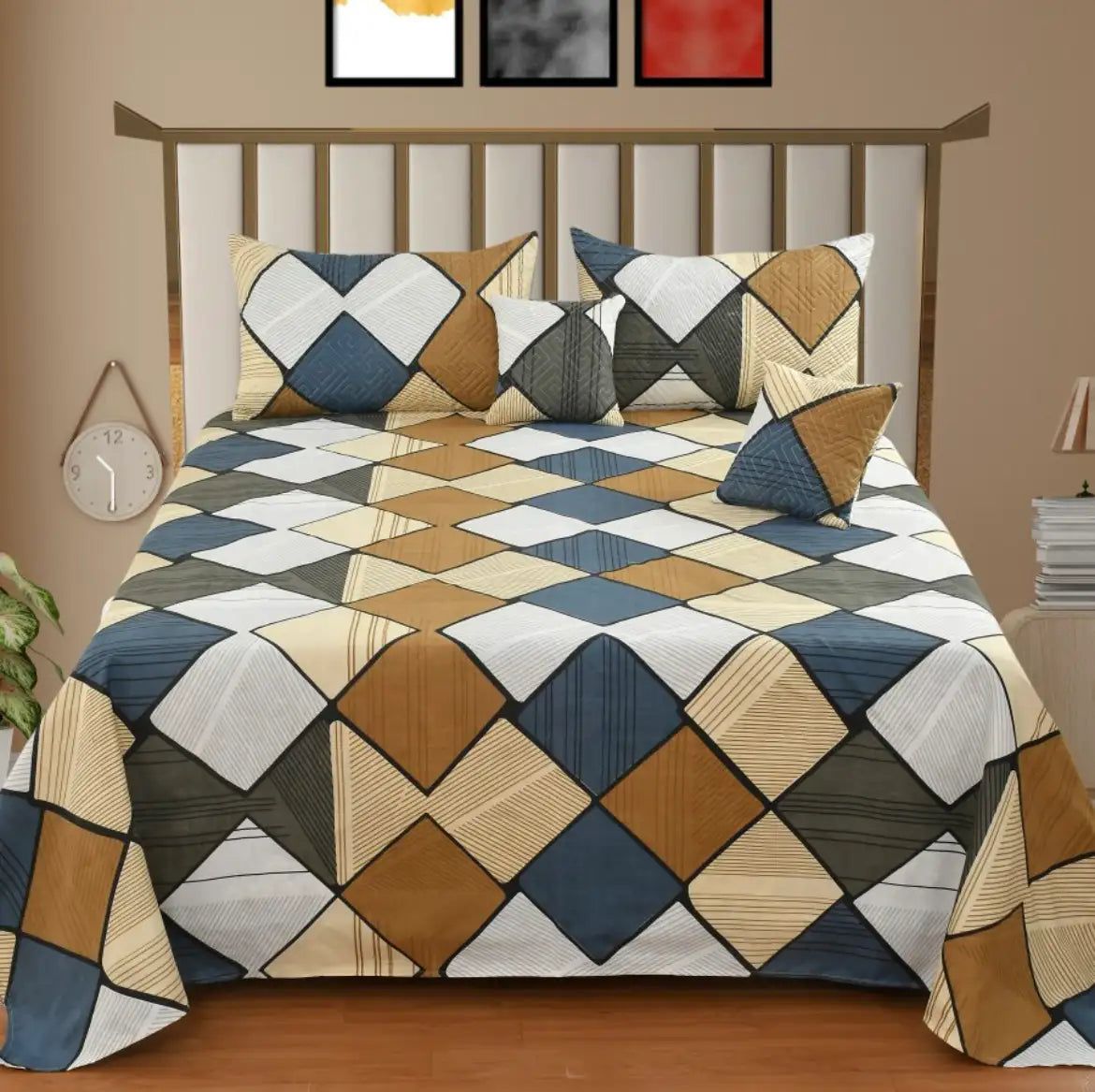 Sahara - 5 Pieces - Quilted Bedding Set (90 x 90 inches)