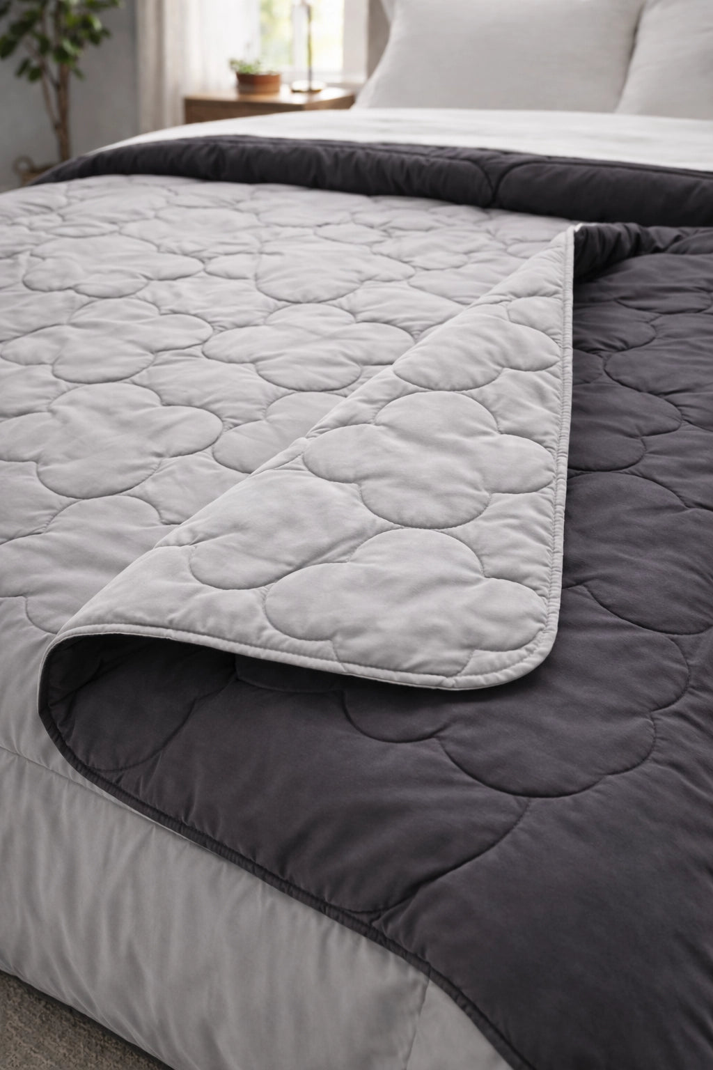 Reversible Double Bed Comforter - Shadow & Steel (Clover)