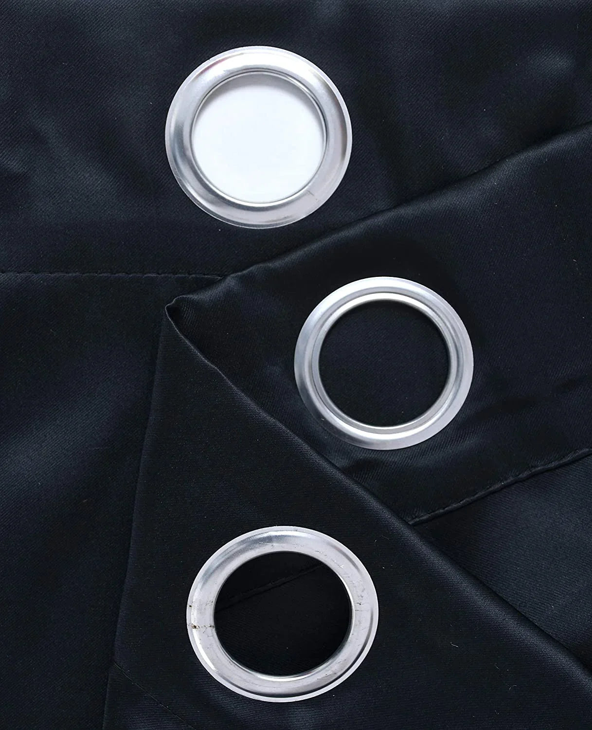 Solid Polyester Curtains - Black (Set of 2)