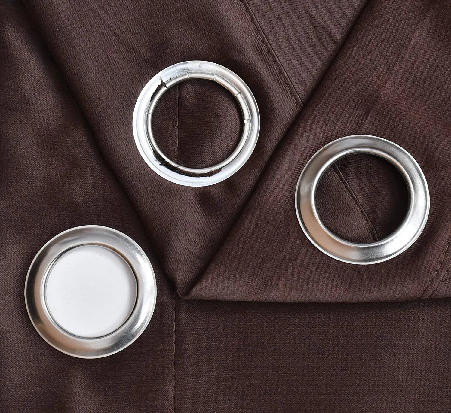 Solid Polyester Curtains - Brown (Set of 2)