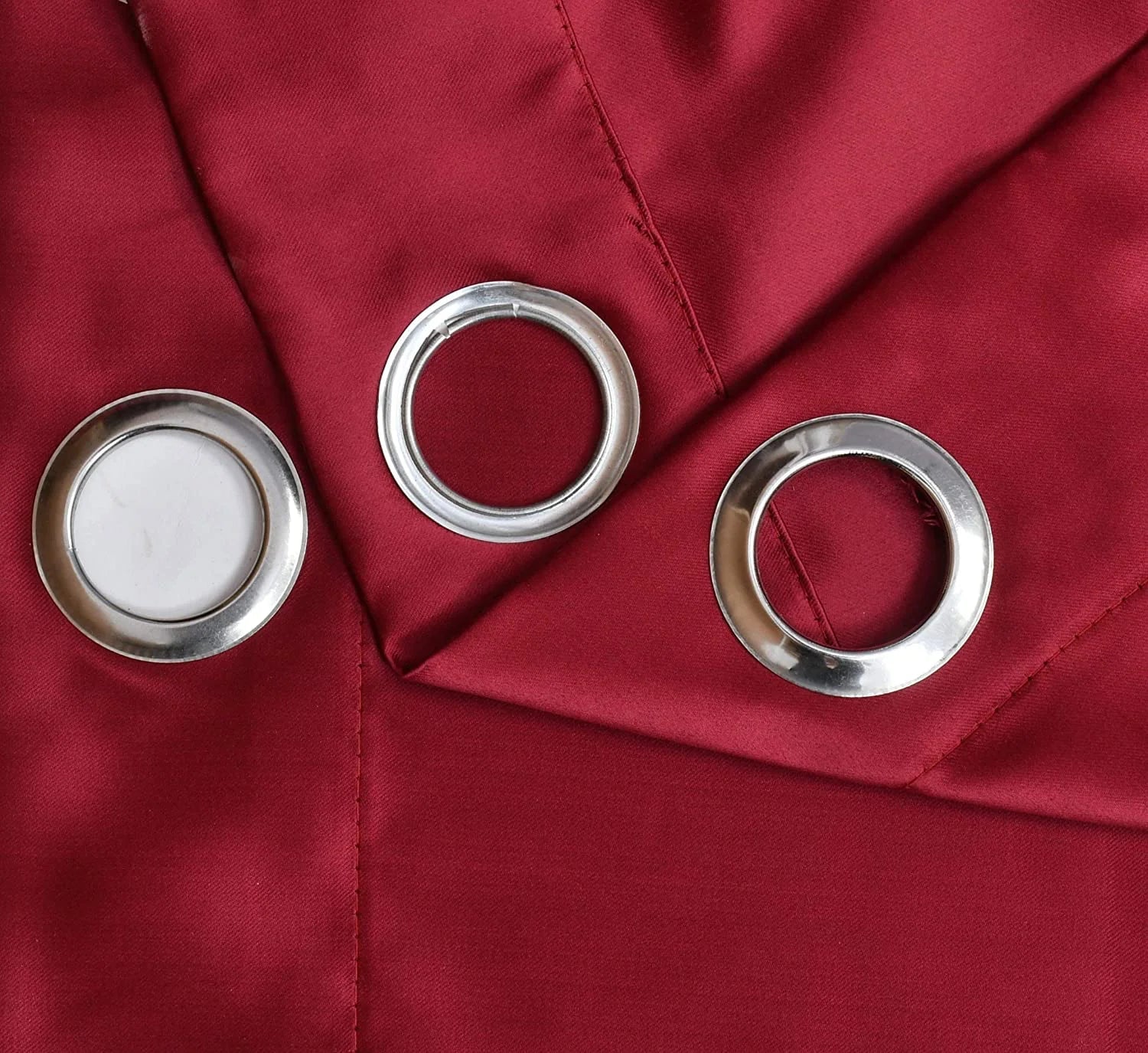 Solid Polyester Curtains - Maroon (Set of 2)