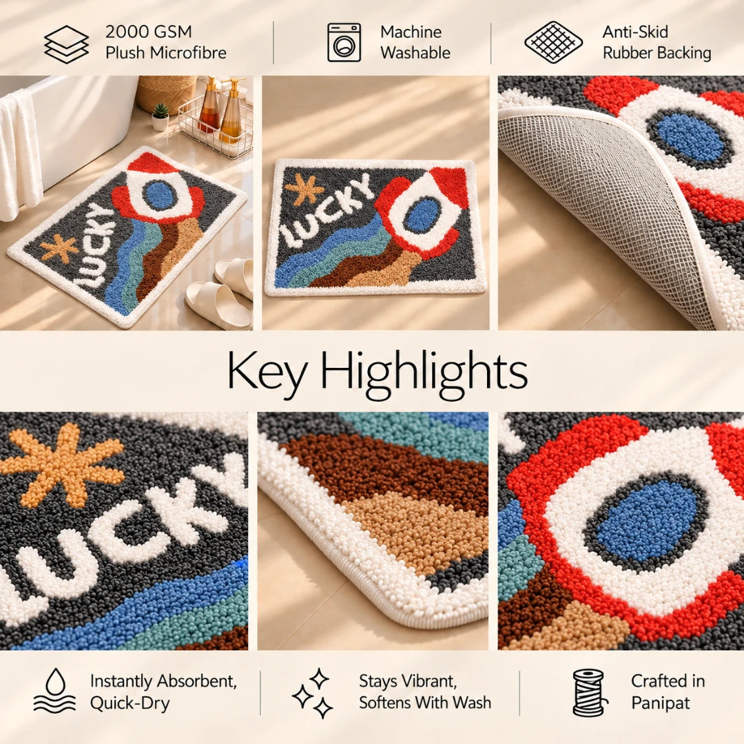 Spaceship - Anti-Slip Microfibre Doormat (40x60 cm) - Pack of 1