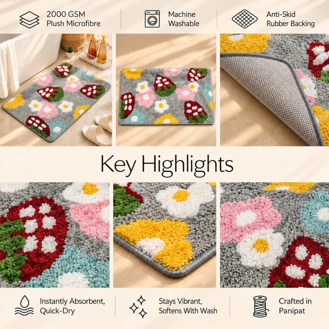 Strawberry - Anti-Slip Microfibre Doormat (40x60 cm) - Pack of 1