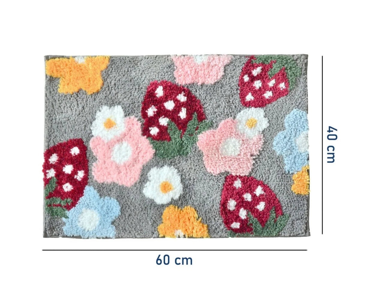 Strawberry - Anti-Slip Microfibre Doormat (40x60 cm) - Pack of 1