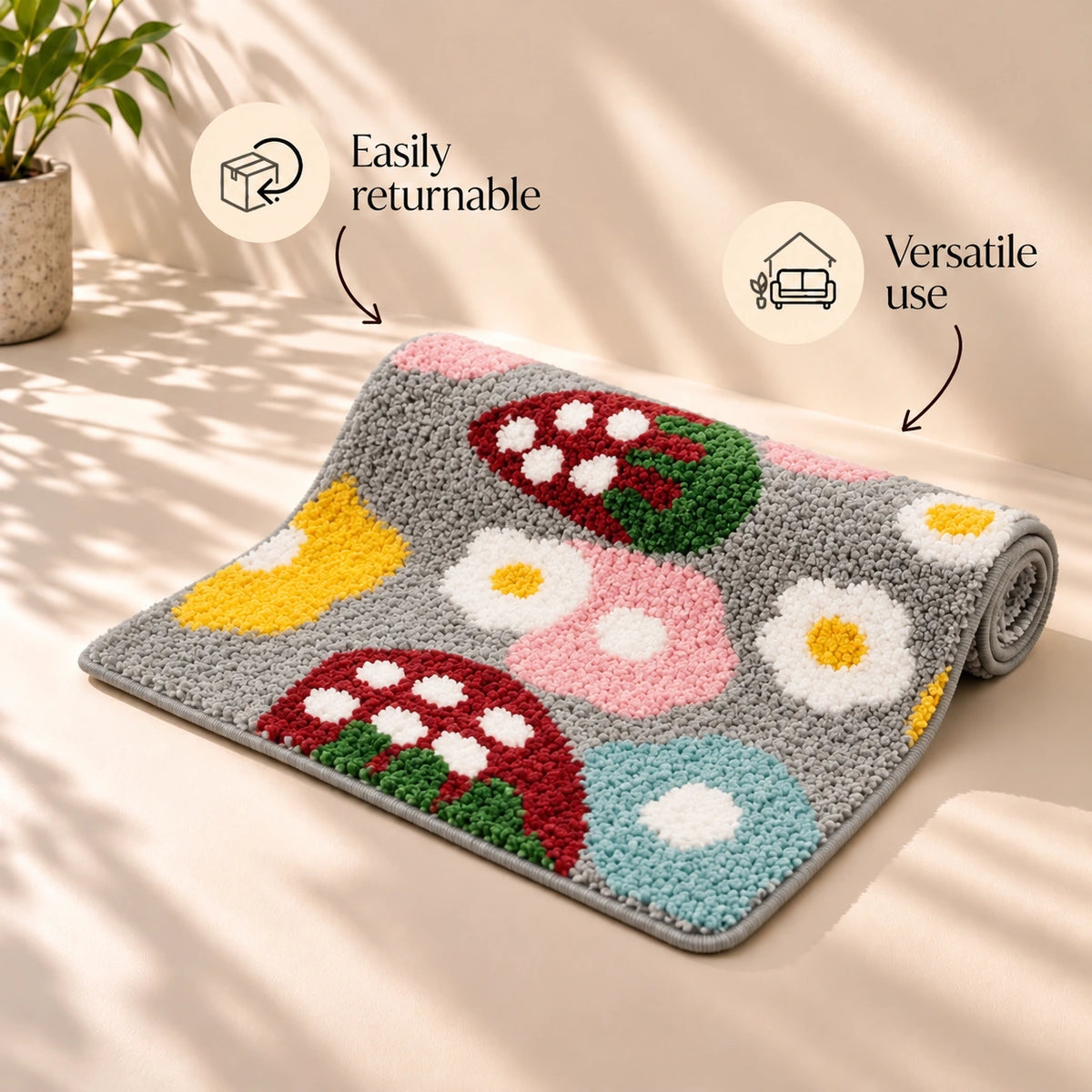 Strawberry - Anti-Slip Microfibre Doormat (40x60 cm) - Pack of 1
