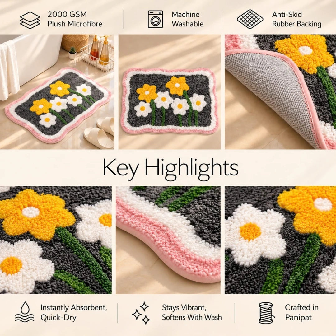 Sunflower - Anti-Slip Microfibre Doormat (40x60 cm) - Pack of 1
