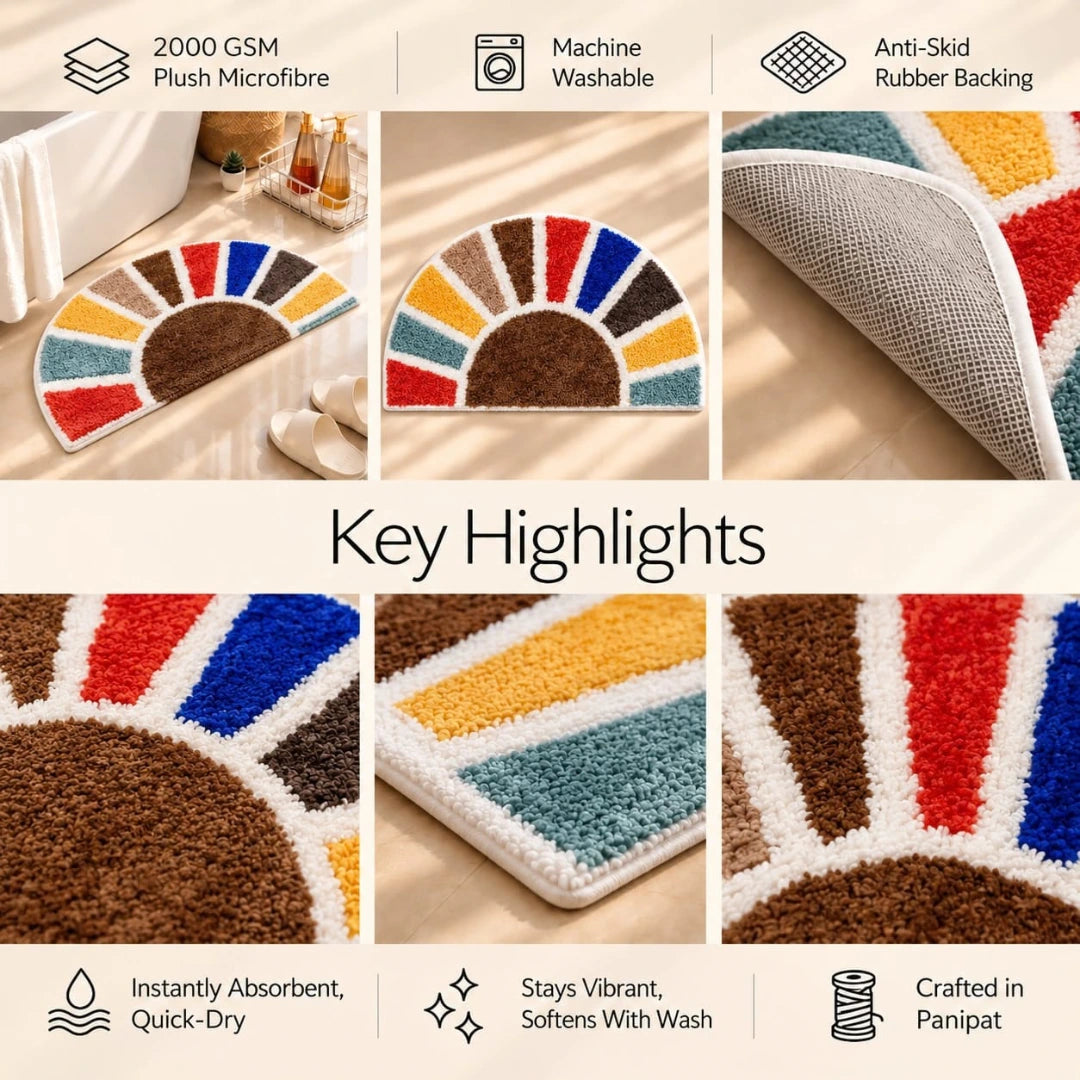 Sunshine - Anti-Slip Microfibre Doormat (40x60 cm) - Pack of 1