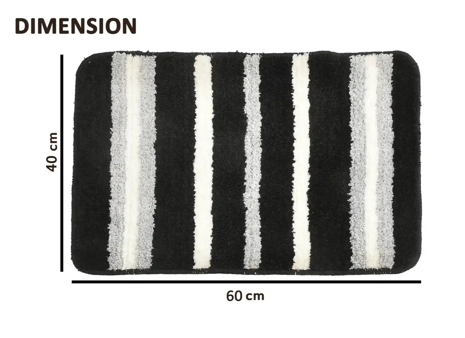Venice - Black Microfibre Doormat (Pack of 2)